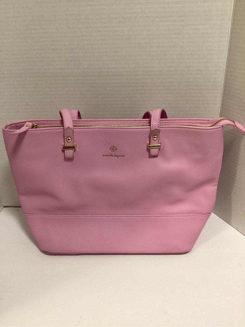 Nanette Lepore Pink Zip-Top Tote with Gold Hardware